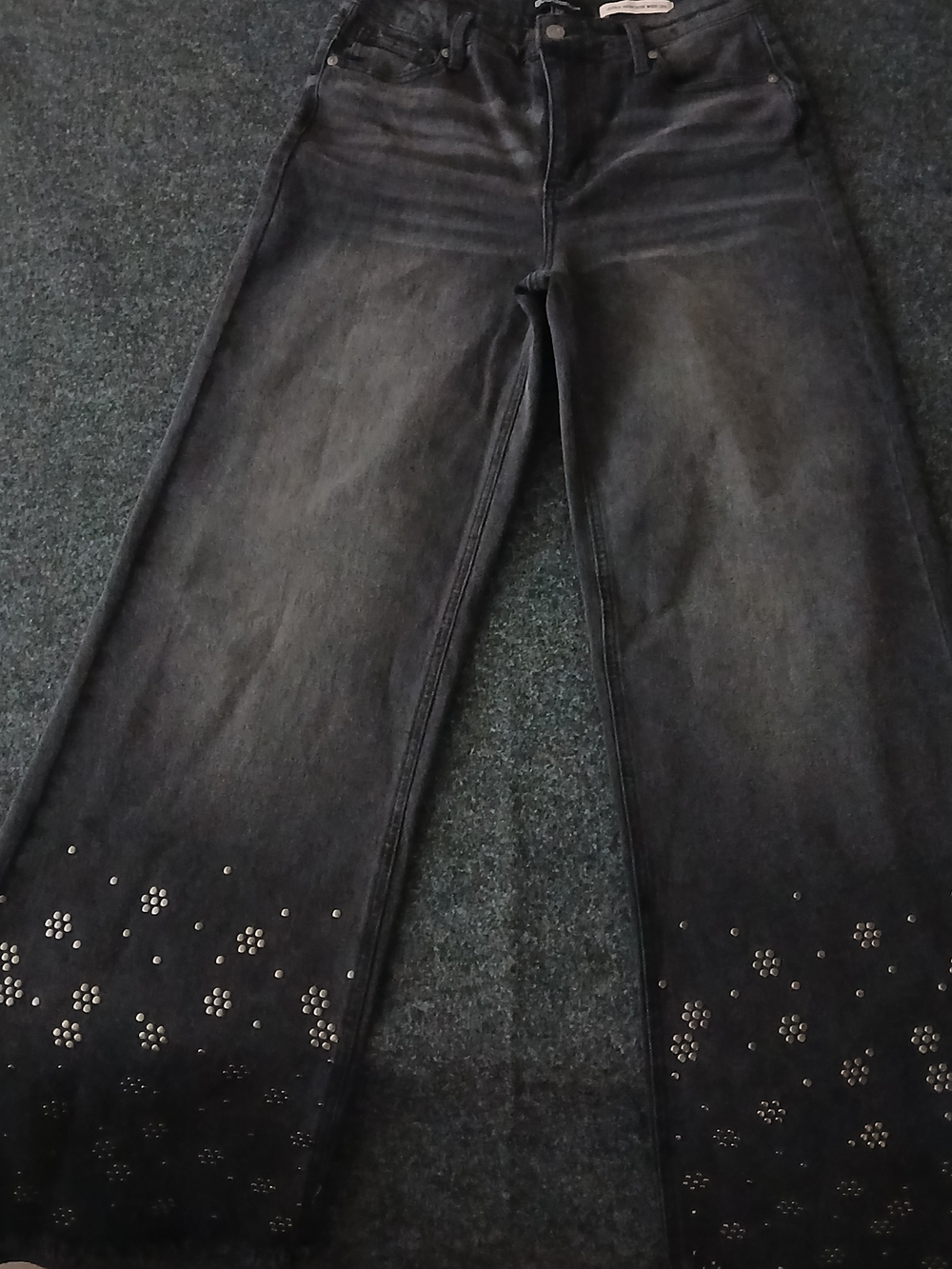BCBGeneration Ultra High Rise Wide-Leg Jeans in Black
